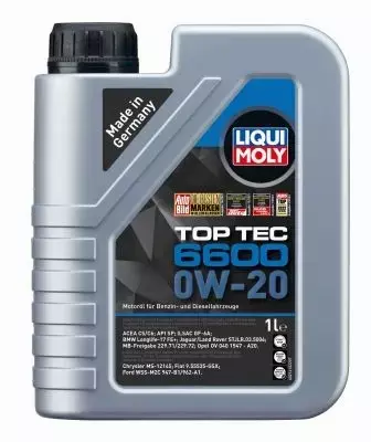 LIQUI MOLY TOP TEC 6600 0W20 C5 API SN PLUS RC 6L 