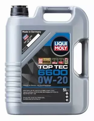 LIQUI MOLY TOP TEC 6600 0W20 C5 API SN PLUS RC 9L 