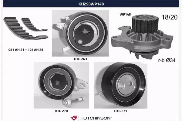 HUTCHINSON ZESTAW ROZRZĄDU KH 293WP148 