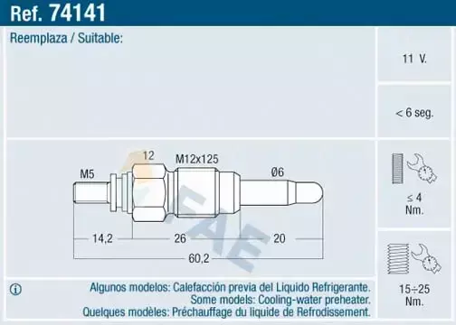 FAE ŚWIECA ŻAROWA 74141 