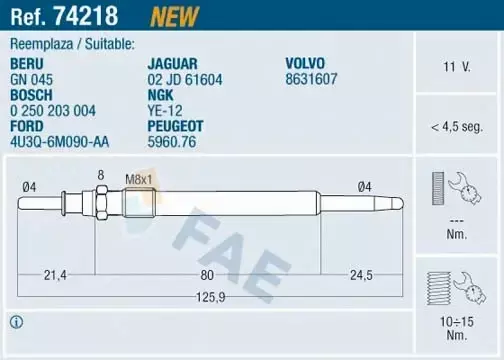 FAE ŚWIECA ŻAROWA 74218 