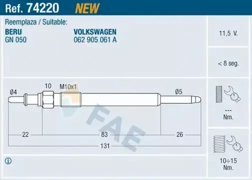 FAE ŚWIECA ŻAROWA 74220 