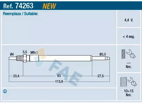 FAE ŚWIECA ŻAROWA 74263 