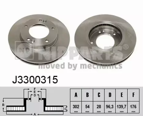 NIPPARTS TARCZA HAMULCOWA J3300315 