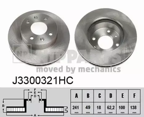 NIPPARTS TARCZA HAMULCOWA J3300321HC 