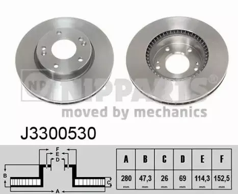 NIPPARTS TARCZA HAMULCOWA J3300530 