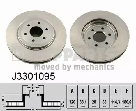 NIPPARTS TARCZA HAMULCOWA J3301095 