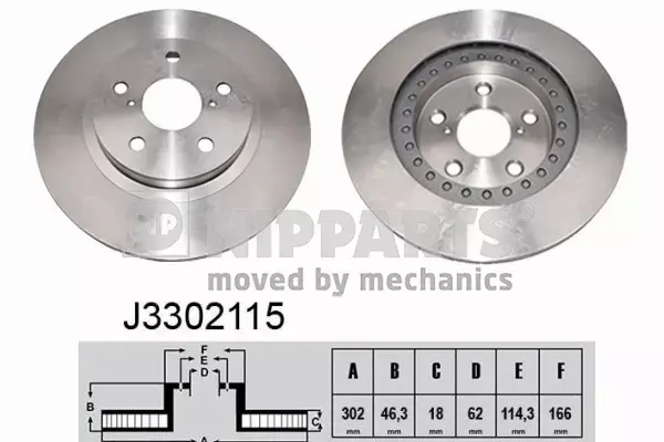 NIPPARTS TARCZA HAMULCOWA J3302115 