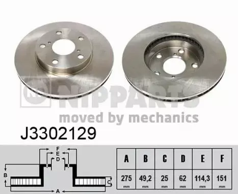 NIPPARTS TARCZA HAMULCOWA J3302129 