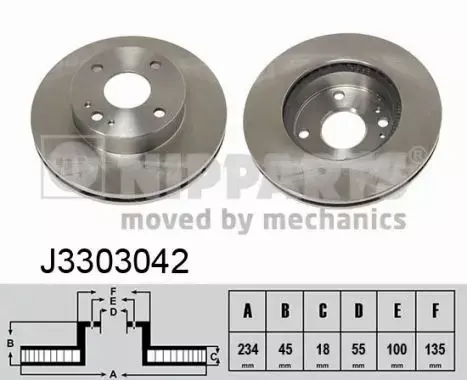 NIPPARTS TARCZA HAMULCOWA J3303042 