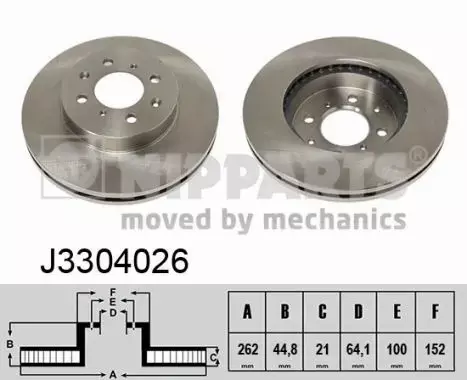 NIPPARTS TARCZA HAMULCOWA J3304026 