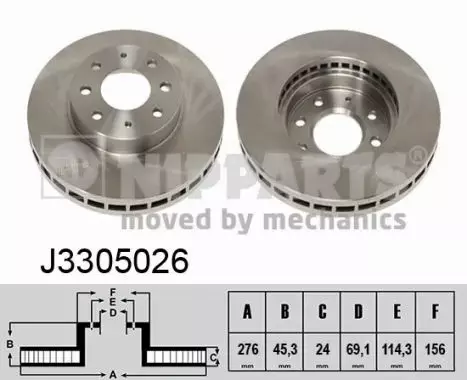 NIPPARTS TARCZA HAMULCOWA J3305026 