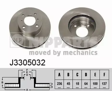 NIPPARTS TARCZA HAMULCOWA J3305032 