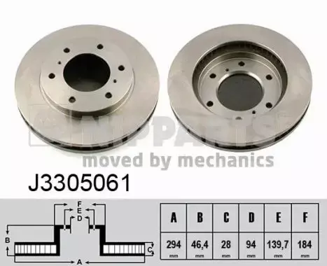 NIPPARTS TARCZA HAMULCOWA J3305061 