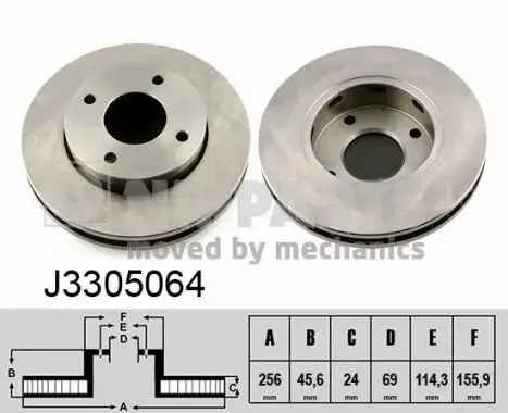 NIPPARTS TARCZA HAMULCOWA J3305064 