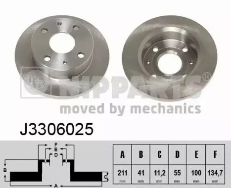 NIPPARTS TARCZA HAMULCOWA J3306025 