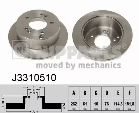 NIPPARTS TARCZA HAMULCOWA J3310510 