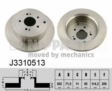 NIPPARTS TARCZA HAMULCOWA J3310513 