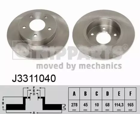 NIPPARTS TARCZA HAMULCOWA J3311040 