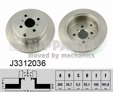 NIPPARTS TARCZA HAMULCOWA J3312036 