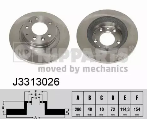 NIPPARTS TARCZA HAMULCOWA J3313026 