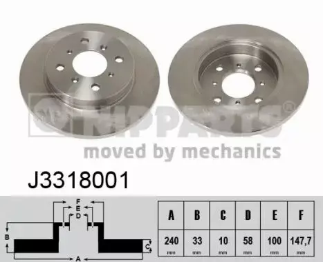 NIPPARTS TARCZA HAMULCOWA J3318001 