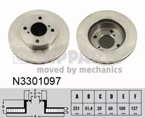 NIPPARTS TARCZA HAMULCOWA N3301097 