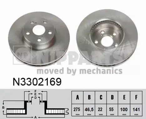 NIPPARTS TARCZA HAMULCOWA N3302169 