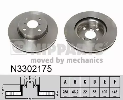 NIPPARTS TARCZA HAMULCOWA N3302175 