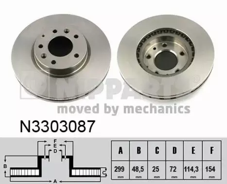 NIPPARTS TARCZA HAMULCOWA N3303087 