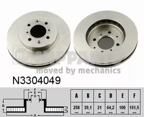 NIPPARTS TARCZA HAMULCOWA N3304049 