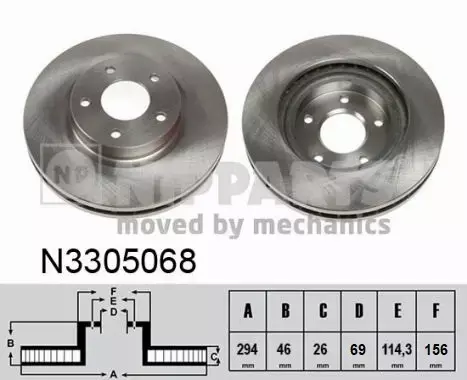 NIPPARTS TARCZA HAMULCOWA N3305068 