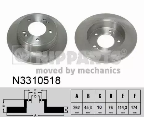 NIPPARTS TARCZA HAMULCOWA N3310518 