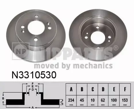 NIPPARTS TARCZA HAMULCOWA N3310530 