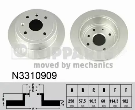 NIPPARTS TARCZA HAMULCOWA N3310909 