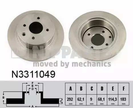 NIPPARTS TARCZA HAMULCOWA N3311049 