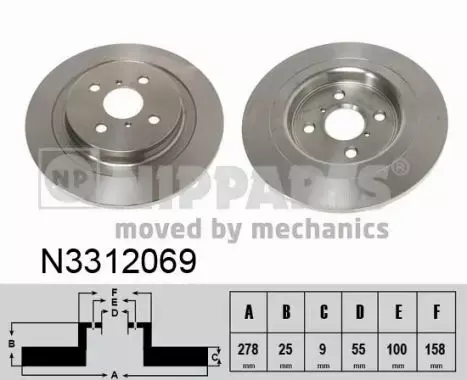 NIPPARTS TARCZA HAMULCOWA N3312069 