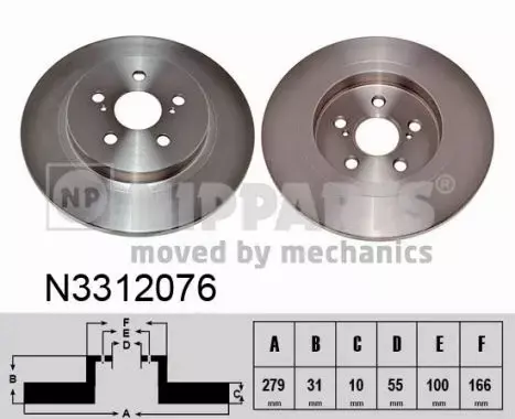 NIPPARTS TARCZA HAMULCOWA N3312076 