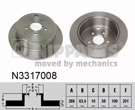 NIPPARTS TARCZA HAMULCOWA N3317008 