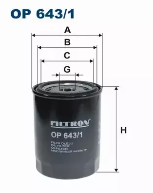 FILTRON FILTR OLEJU OP643/1 RENAULT CLIO RAPID 1.9 