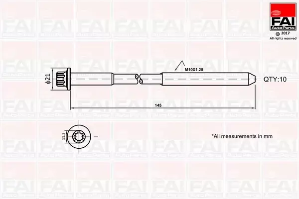 FAI AUTOPARTS ŚRUBY GŁOWICY B1140 