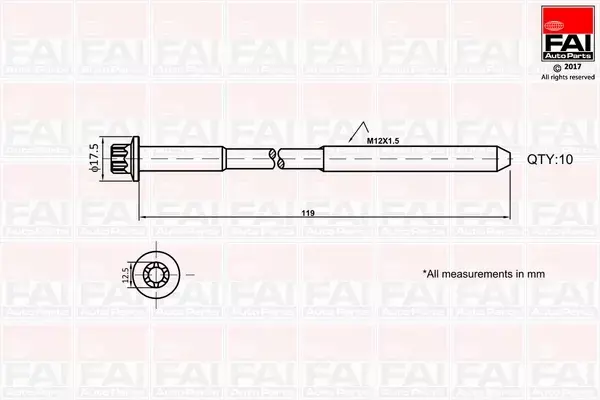 FAI AUTOPARTS ŚRUBY GŁOWICY B1401 