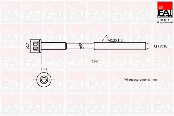 FAI AUTOPARTS ŚRUBY GŁOWICY B1756 