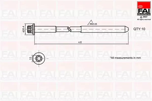 FAI AUTOPARTS ŚRUBY GŁOWICY B292 