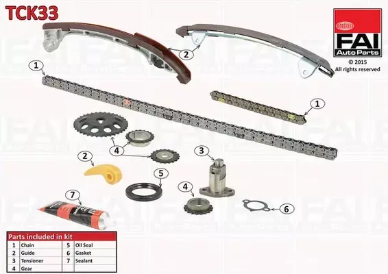 FAI ZESTAW ŁAŃCUCHA ROZRZĄDU AVENSIS T22 2.0 VVTI 