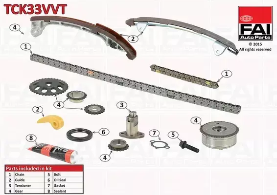 FAI ZESTAW ŁAŃCUCHA ROZRZĄDU AVENSIS T22 2.0 VVTI 