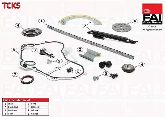 FAI AUTOPARTS ZESTAW ŁAŃCUCHA ROZRZĄDU TCK5 