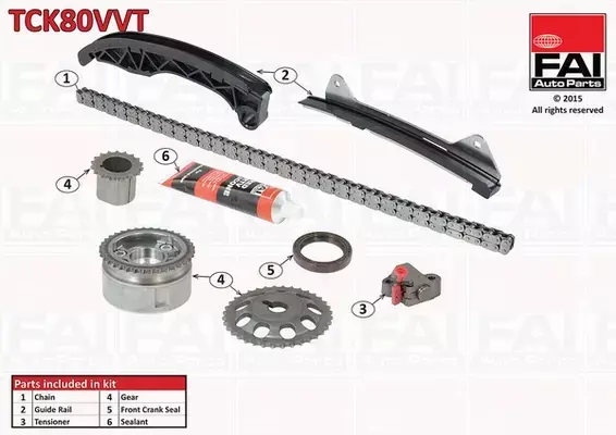 FAI AUTOPARTS ZESTAW ŁAŃCUCHA ROZRZĄDU TCK80VVT 