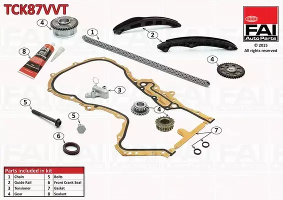 FAI AUTOPARTS ZESTAW ŁAŃCUCHA ROZRZĄDU TCK87VVT 