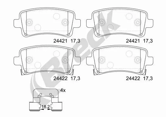 BRECK KLOCKI HAMULCOWE TYŁ OPEL INSIGNIA A 16 